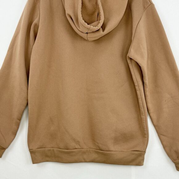 Women’s Hoodie Sweatshirt Brown Kangaroo Pocket Hood Size L - Picture 5 of 16